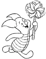 A coloring page of winnie the pooh - piglet